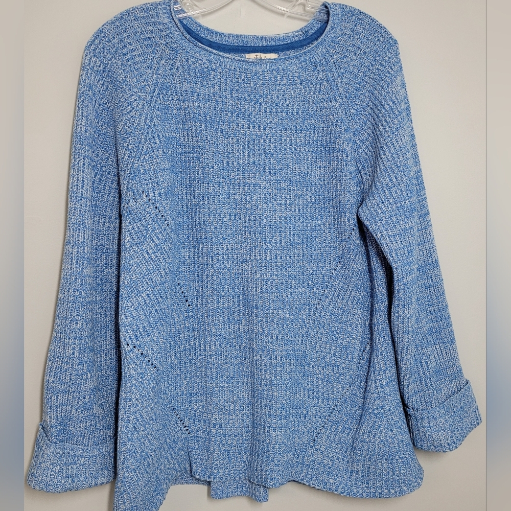 Style and Co Textured Sweater Blue XL EC